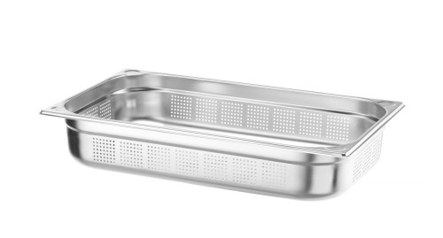Pojemnik GN 1/1 - perforowany, HENDI, Profi Line PLUS, GN 1/1, 14L, srebrny, 530x325x(H)100mm
