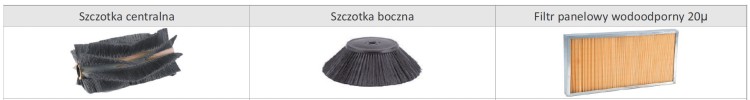 Zamiatarka bezpyłowa 1100 STH z trakcją AKCESORIA